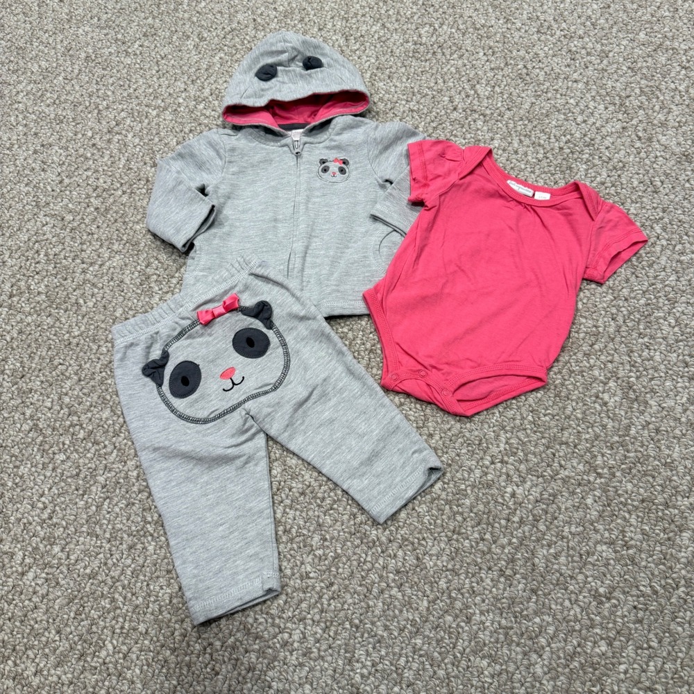 First Impressions Baby Girls Panda Outfit 3 Piece Set Size 6-9‎ Months